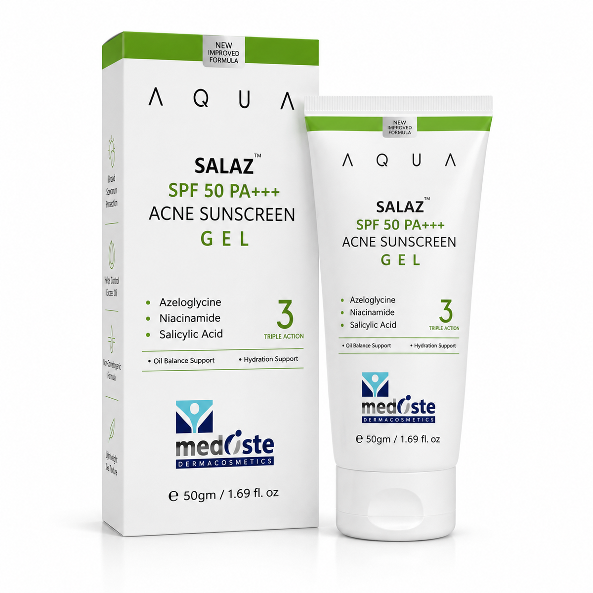 Aqua Salaz Acne Sunscreen Gel SPF 50 PA+++